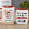 You're Always In My Inappropriate Thoughts - Personalized Couple Mug - Gift For Couple