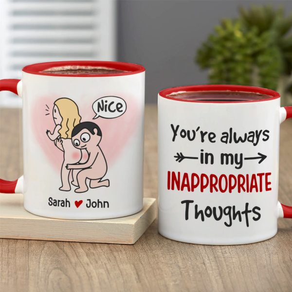 You're Always In My Inappropriate Thoughts - Personalized Couple Mug - Gift For Couple