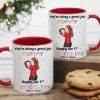 You're Doing a Great Job Mommy Personalized Two-Tone Mug, Happy Mother's Day Gift For Wife, Heartfelt Gift for New Moms, Customizable White Ceramic Mug & Two-Tone Mug
