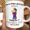 You're Doing a Great Job Mommy Personalized Two-Tone Mug, Happy Mother's Day Gift For Wife, Heartfelt Gift for New Moms, Customizable White Ceramic Mug & Two-Tone Mug