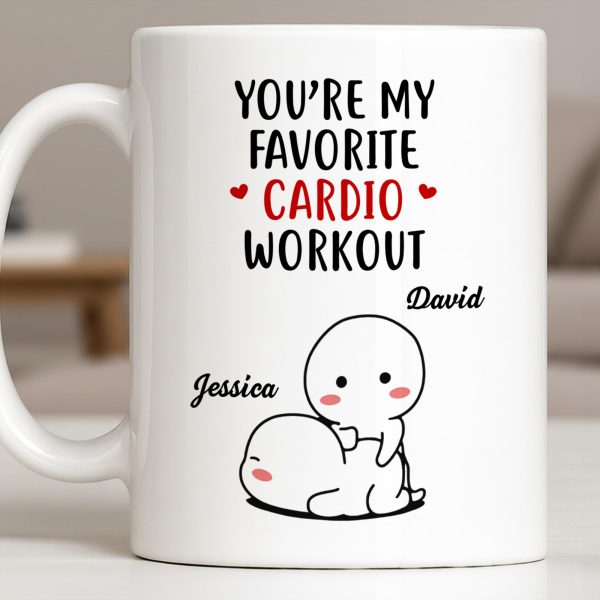 You're My Favorite Cardio Workout Cute Cartoon - Personalized Custom Coffee Mug - CPL1312_MG