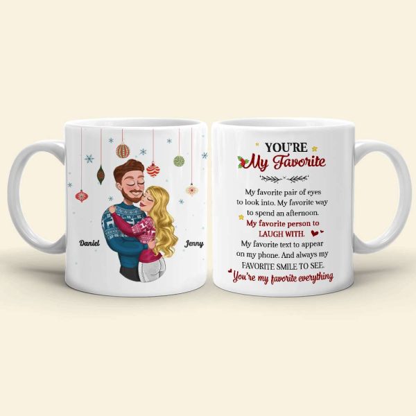 You're My Favorite, Couple Gift, Personalized Coffee Mug, Couple Hugging Mug, Christmas Gift