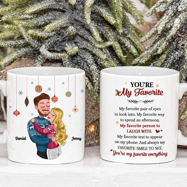 You're My Favorite, Couple Gift, Personalized Coffee Mug, Couple Hugging Mug, Christmas Gift
