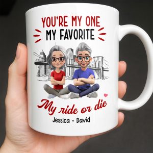 You're My One My Favorite My Ride Or Die, Couple And City Skyline - Personalized Custom Coffee Mug - CPL1028_MG