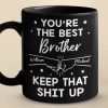 You're The Best Brother - Family Personalized Custom Black Mug - Gift For Family Members