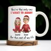 You're The Only One I Want To Annoy, Cartoon Couple With Santa Hats - Personalized Custom Coffee Mug - CPL662_MG
