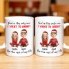 You're The Only One I Want To Annoy, Cartoon Couple With Santa Hats - Personalized Custom Coffee Mug - CPL662_MG