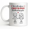 You're The Only One I Want To Annoy, Stick Figures And Hearts - Personalized Custom Coffee Mug - CPL1365_MG