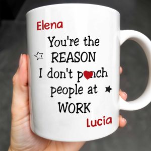 You're The Reason I Don't [Heart] People At Work Mug - Personalized Custom Coffee Mug - COL100_MG
