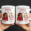 You're The Reason I Don't Punch People At Work, Two Friends With Wine - Personalized Custom Coffee Mug - COL115_MG