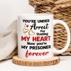 You're Under Arrest For Stealing My Heart, Couple Gift, Personalized Mug, Prisoner Custom Photo Couple Mug