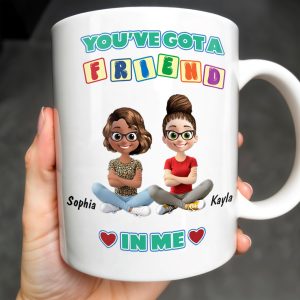 You've Got A Friend In Me, Cartoon Characters and Hearts - Personalized Custom Coffee Mug - BST157_MG