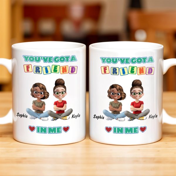 You've Got A Friend In Me, Cartoon Characters and Hearts - Personalized Custom Coffee Mug - BST157_MG