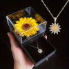 Zircon Sunflower Pendant Necklace Gift Set