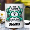 Zombie Valentine Hands I Chews You Personalized Mug, Funny Horror Spring Gift with Custom Name